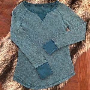 Women’s Blue Thermal Long Sleeve Shirt